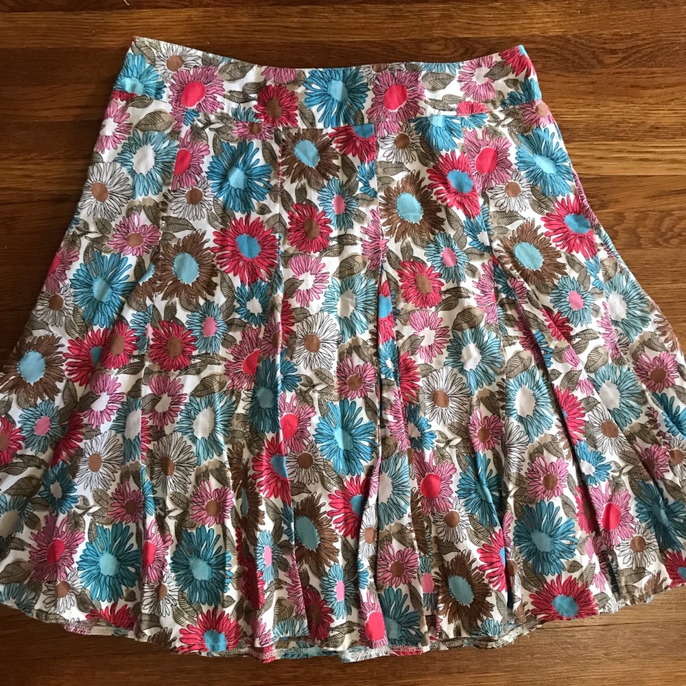 SOLD Boden linen floral skirt 14 twirl spring summer - Picture 6 of 6